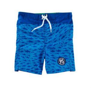 Oshkosh B'gosh Boy Rash Guard Swim Trunk SHARK Top UPF 50+ Blue Shorts S…